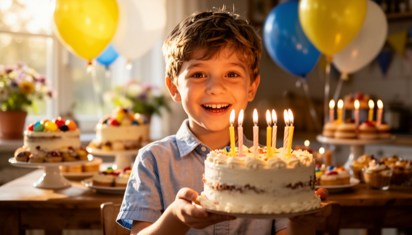 именинник с тортом