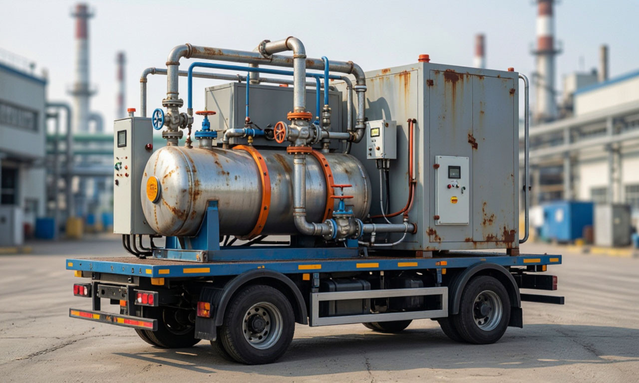 Мобильная котельная в утреннем свете